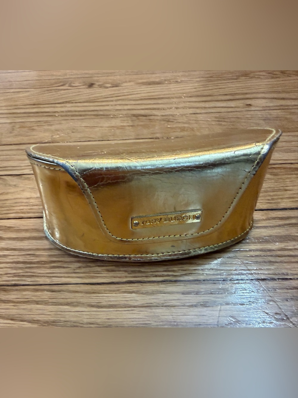 Tory Burch Shiny Gold Eyewear Case
